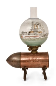 Admiral Dewey's "Remember the Maine" Bullet Oil Lamp