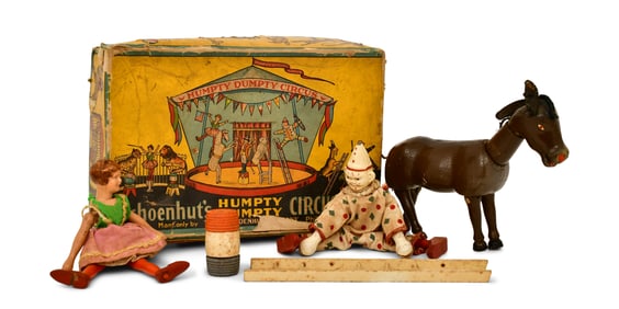 Lot of Schoenhut Circus Figures with Box
