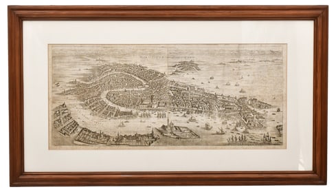 Giampiccoli (Marco Sebastiano), 18th Century Map of Venice, Pianta Prospettica Di Venezia