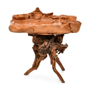 Chinese Burl Root Driftwood Tea Table