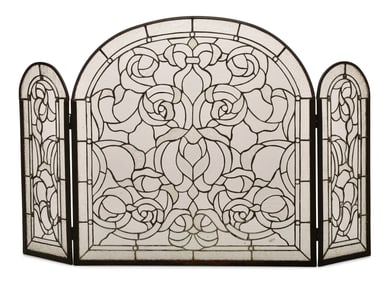 American Leaded Glass Fire Screen
