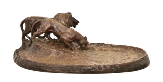 Friedrich Gornik (Austria 1877-1943), Bronze Sculpture of Lions