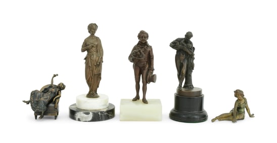 Lot of Five Bronze Sculptures