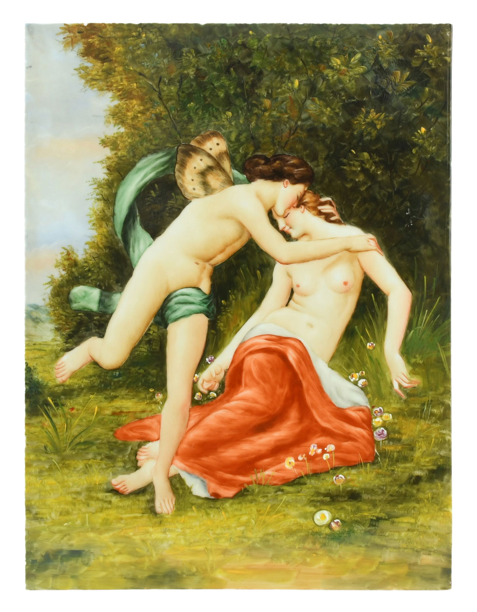 Berlin (KPM) Porcelain Plaque of Nude Women: Berlin (KPM) Porcelain Plaque of Nude Women20th centuryimpressed "K.P.M." with scepter mark16 x 12 inches