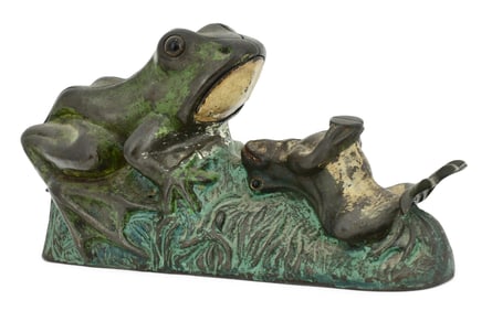 J. & E. Stevens "Two Frogs" Mechanical Bank