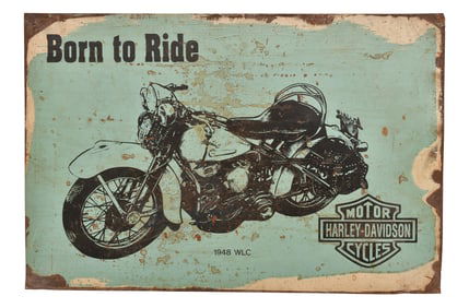 Harley-Davidson Motorcycles Tin Advertising Sign