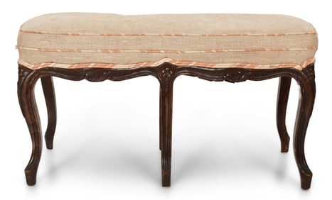 French Louix XV-Style Walnut Bench