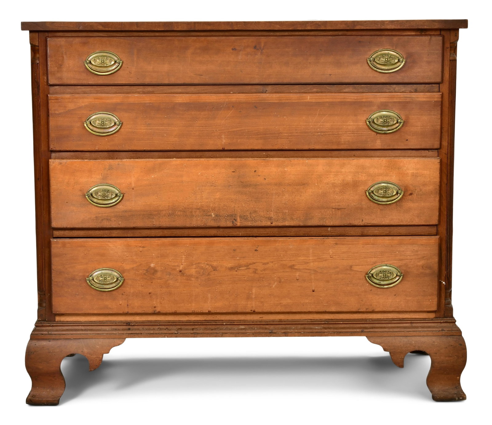 Chippendale Four-Drawer Chest: Chippendale Four-Drawer Chest 18th century with ogee bracket feet 36 x 42 x 20 inches