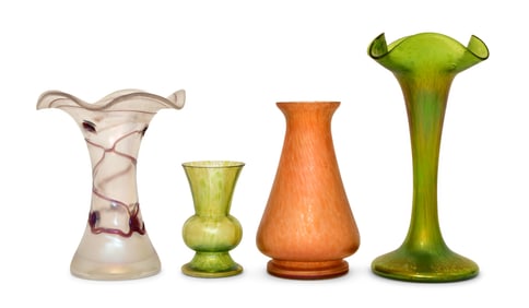Lot of Four Austrian Art Glass Vases