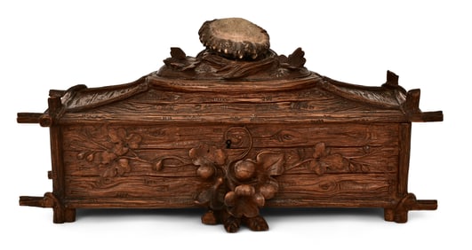 Black Forest Carved Wood Hinged Box