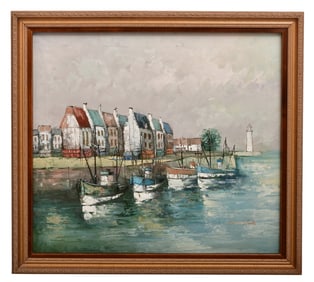 Manner of Maurice Utrillo (French, 1883-1955), Harbor Scene