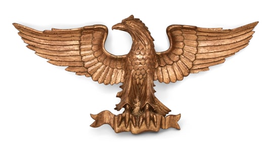 American Carved Giltwood Eagle Wall Plaque