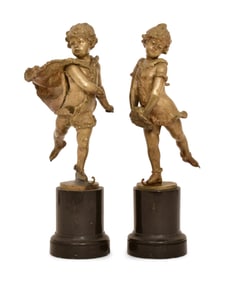 Franz Iffland (German, 1862-1935), Bronze Sculptures of Ice Skaters