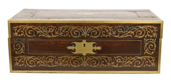 Brass-Mounted Rosewood Lap Desk