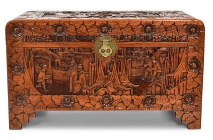 Chinese Carved Camphor Chest