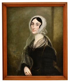 Portrait of a Veiled Woman, Oil on Canvas, 19th/20th Century
