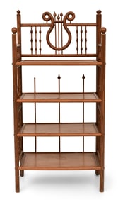 American Oak Stick & Ball Etagere