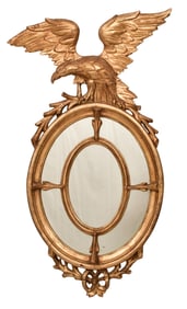 American Carved Giltwood Mirror with Eagle