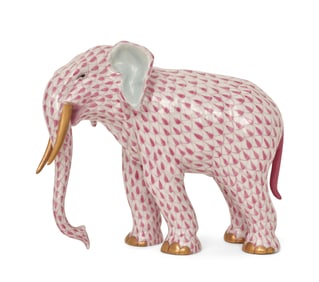 Herend Hand-Painted Porcelain Figure of an Elephant