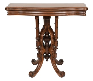 American Victorian Walnut Card Table