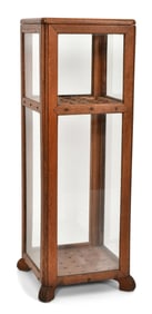 American Oak Cane Display Cabinet