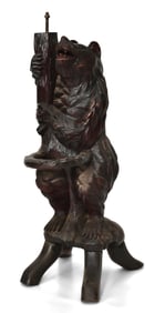 Mid-20th Century Carved Wood Bear Hall Tree Base