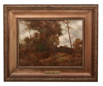 J. Kent Richardsen, "Rabbits in the Forest," Oil on Panel, Signed Lower Right