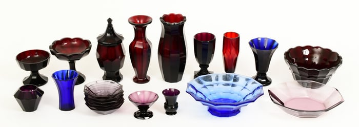 Lot of 21 Moser Glass Pieces