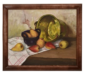 Still Life with Fruit, Oil on Canvas, Early 20th Century