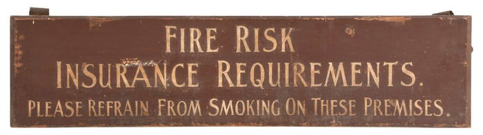 Fire Risk Insurance Requirements Wooden Trade Sign