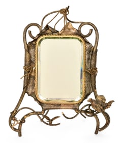 French Brass Beveled Vanity Mirror