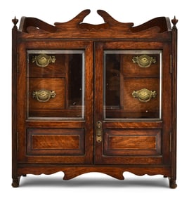 English Oak Table-Top Pipe Cabinet