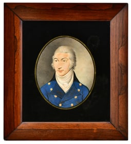 American School, Portrait of Marquis de Lafayette, Oil on Panel