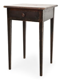 American Painted Wood One-Drawer Table