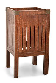 Lakeside Crafts Shop Oak Plant Stand: Lakeside Crafts Shop Oak Plant Standearly 20th centurysigned with firm's label 29 x 15 1/2 x 15 1/2 inches