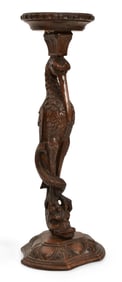Continental Carved Walnut Stork Pedestal