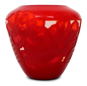 Valerie Surjan Cameo Glass Vase, Nourot Art Glass Studio