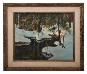 Richard Peter Hilker (American, 1945-1996), Winter Forest Landscape