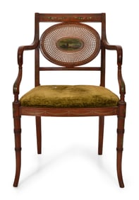 Adams Style Paint-Decorated Armchair