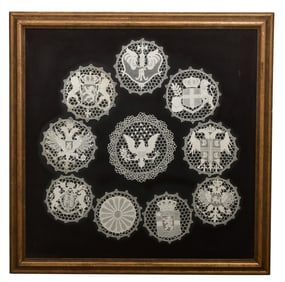 Lot of 10 Framed Crochet Doilies