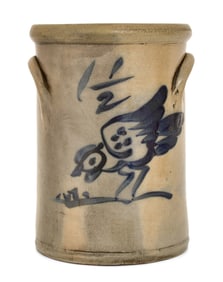 American Stoneware Jar with Chicken
