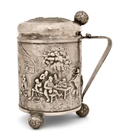 Danish Silverplated Peg Tankard, Jorgen Th. Steffensen