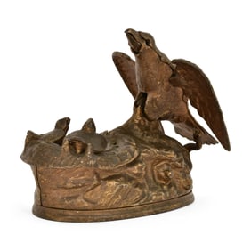 J. & E. Stevens "Eagle & Eaglets" Mechanical Bank