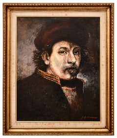 Portrait of a Man, Oil on Canvas, 20th Century, Signed "F.B. Thompson"