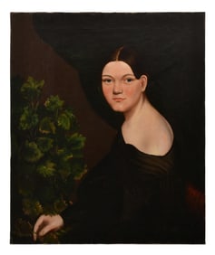 American School, Portrait of a Woman, Oil on Canvas, 19th/20th Century
