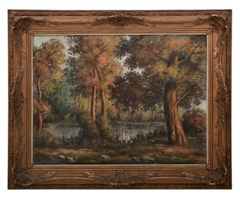 Forest Landscape, Oil on Canvas, Early 20th Century