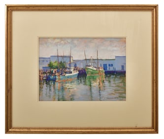 Joann Ballinger (American, 20th/21st century), Harbor Scene