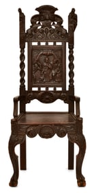 Continental Carved Oak Chair