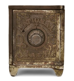 National Safe Cast Iron Miniature Coin Bank, Combination Lock