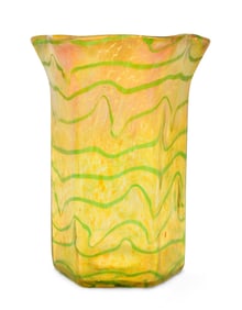 Austrian Art Glass Decorated Vase